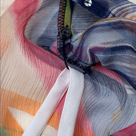 Boston Proper 100% Silk Sheer V Neck Blouse with V Neck Camisole Top Size 12 - Picture 10 of 16